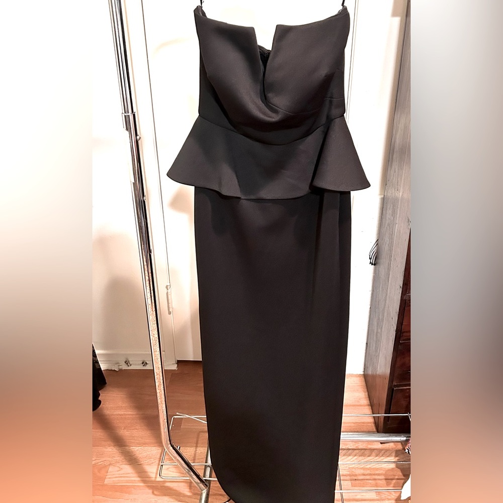 Black strapless gown